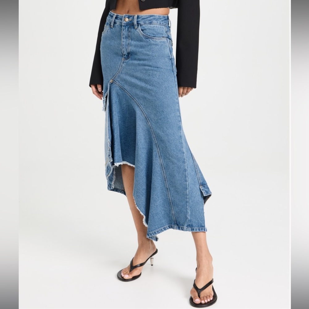 Monse Deconstructed Long Denim Skirt Indigo BNWT